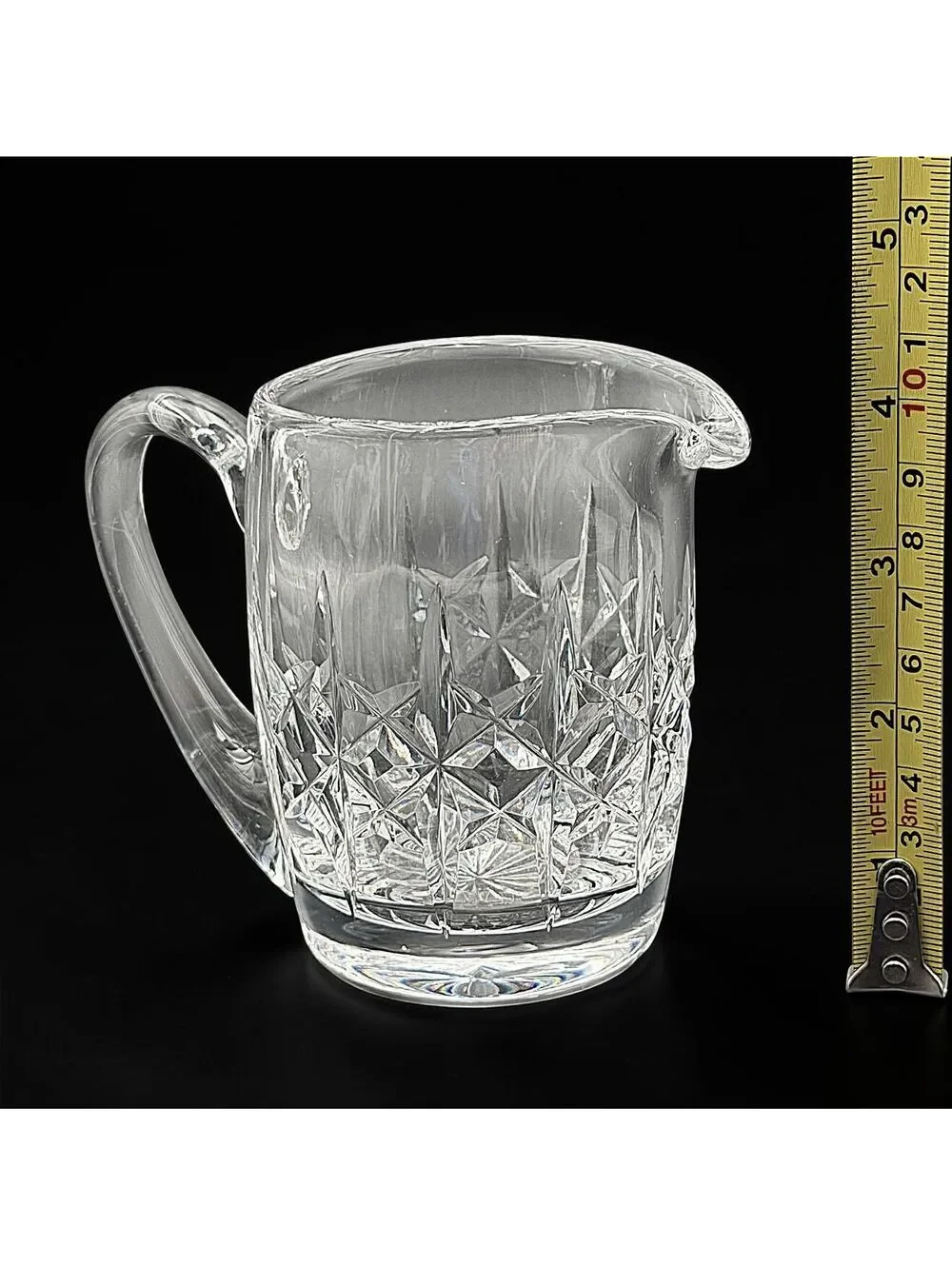 Vtg Waterford Crystal Creamer Signed Irish Cut Crystal Cream Pitcher Cream Jug